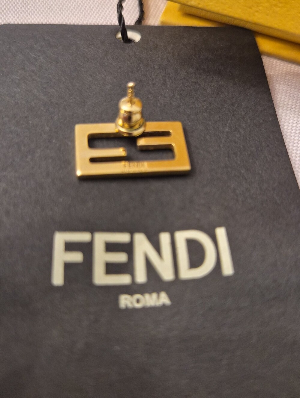 Fendi FF Logo Gold-Tone Stud Earrings - Picture 4 of 8